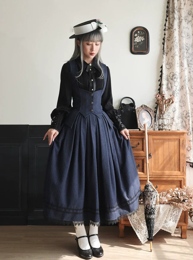 Griffin's Appointment - Vintage Lolita Pointed Collar Blouse - image 12