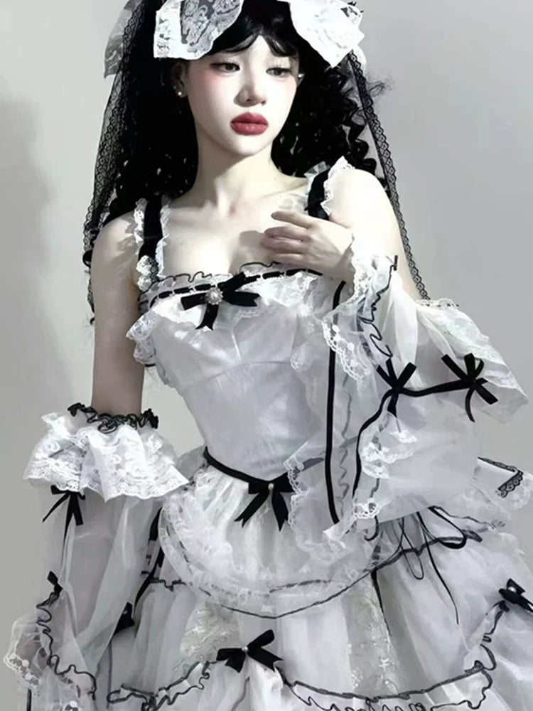 Layered Poem Wedding Sweet Plus Size Lolita JSK Dress Set - image 15