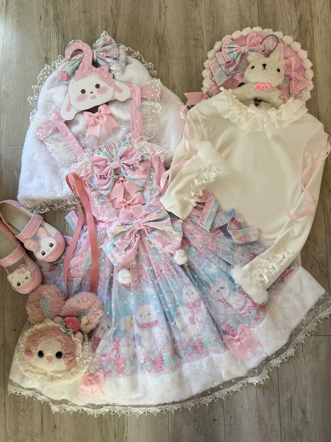 Candy Mary Cat - Fluffy Sweet Lolita JSK Dress, Kitten Print - image 20