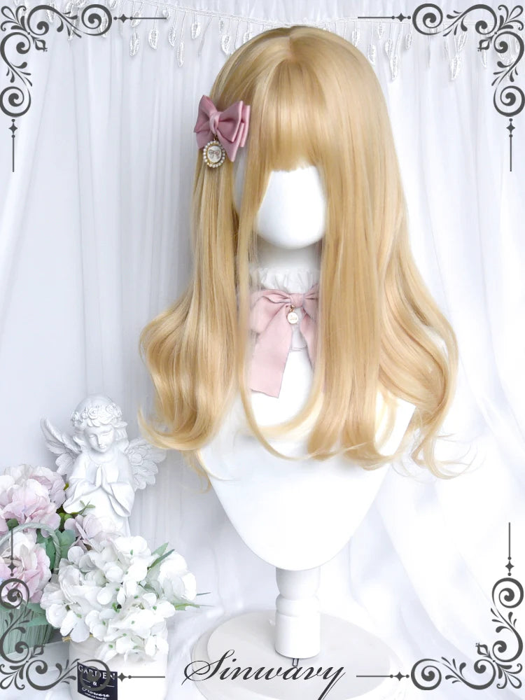 55cm Blonde Curly Lolita Wig with Detachable Double Ponytails - image 3
