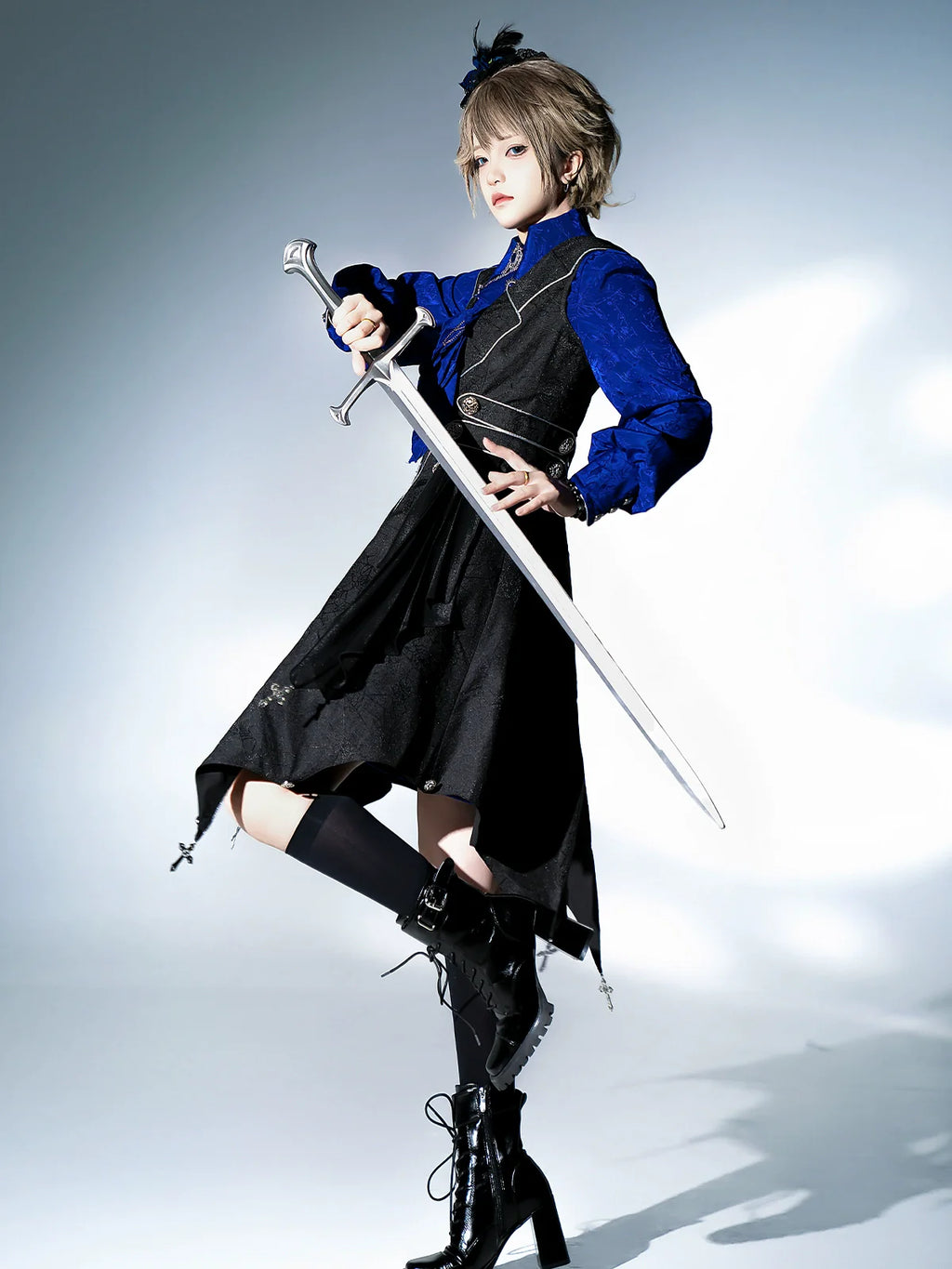 Knight's Code - Jacquard Ouji Fashion Vest Set, Detachable Jabot - image 6