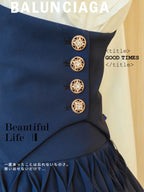 Pleated Irregular Knit Floral Slim Fit Vest and Half Skirt Set - image 4