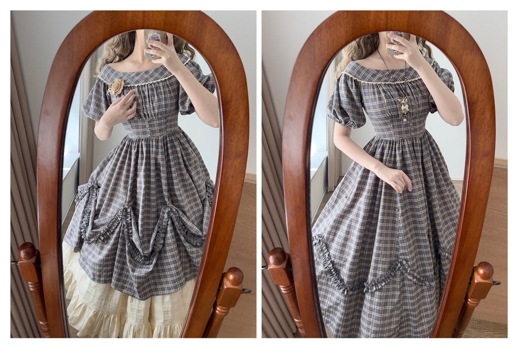 Forest Picnic - Classic Lolita OP Dress with Off-Shoulder and Lifting Hem - image 34