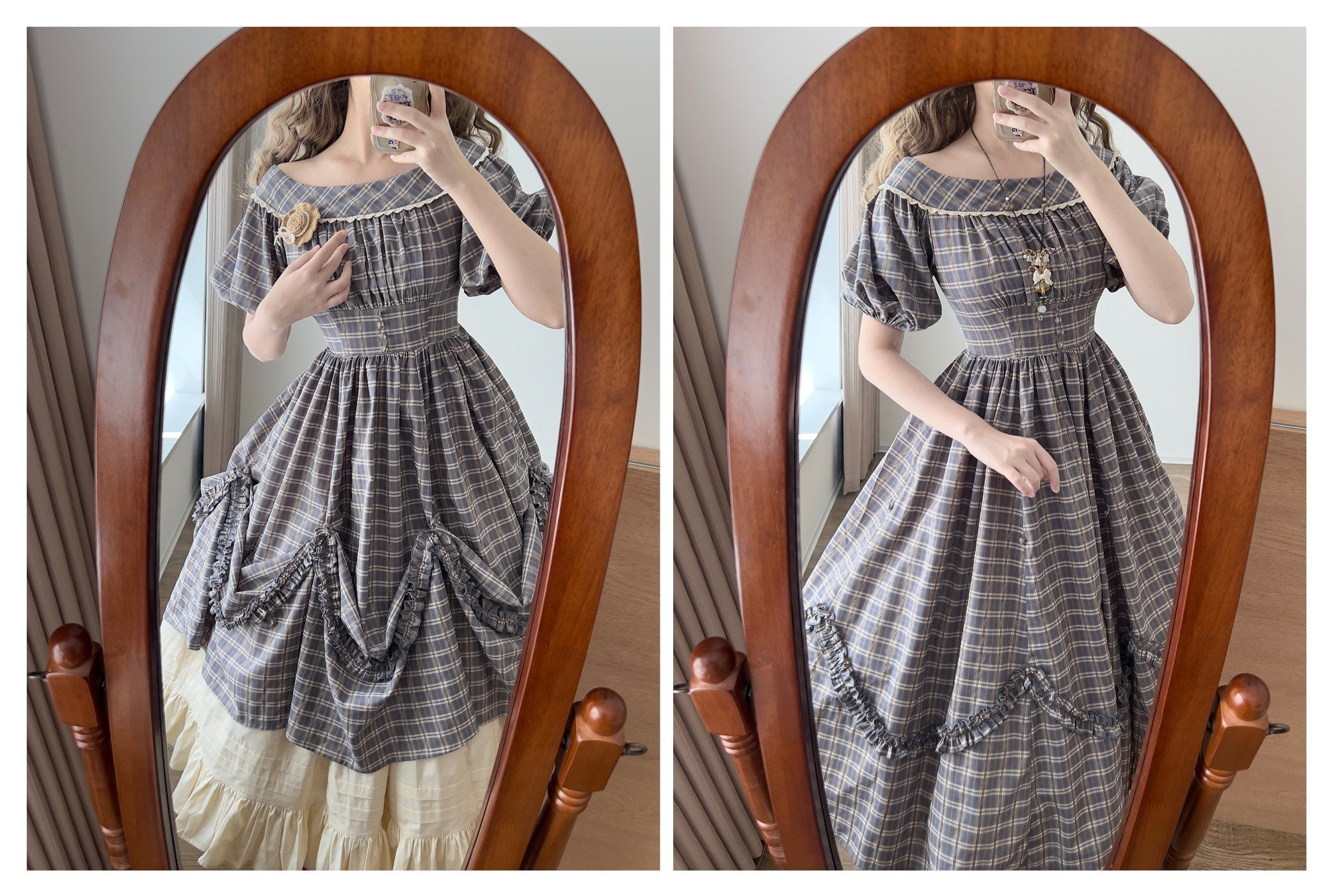 Forest Picnic - Classic Lolita OP Dress with Off-Shoulder and Lifting Hem - image 34