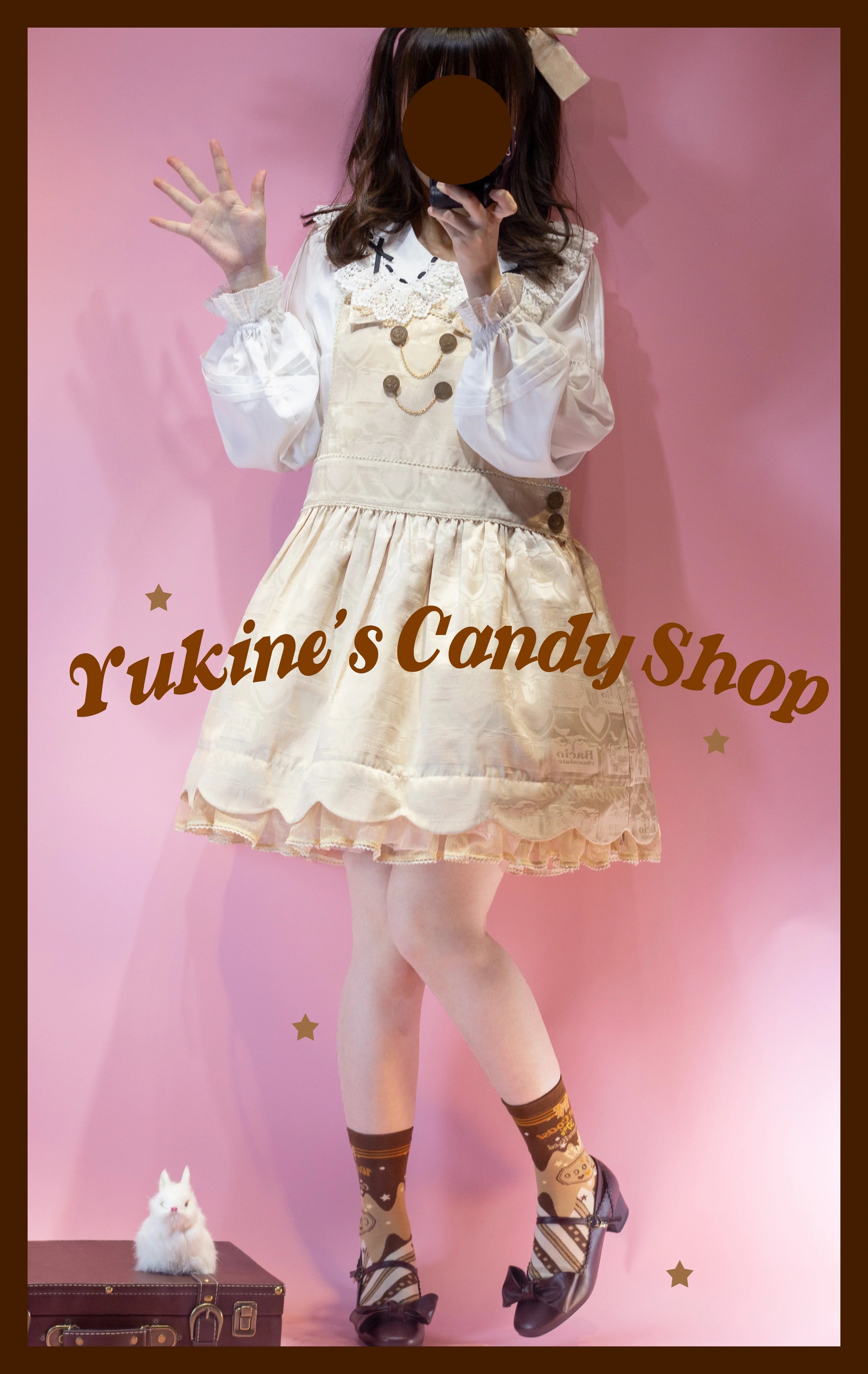 Kawaii Lolita Chocolate Color Cotton Socks - image 30