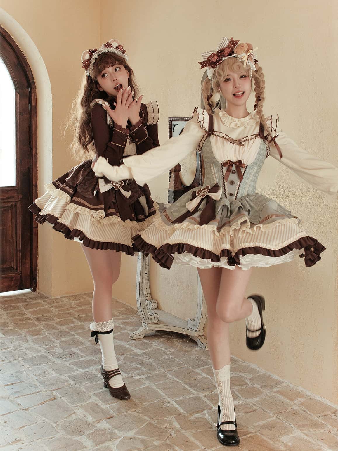 Mint Chocolate Frou Frou Brown Blue Bustle Petticoat JSK KC Sweet Lolita Dress and Accessories - image 18