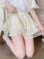 Sweet Lolita Cotton Bloomers, Lace Polka Dot Hem - image 5