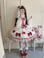 Velvet Sweetheart - Doll-like Sweet Lolita Jumper Dress, Bow Accents - image 26