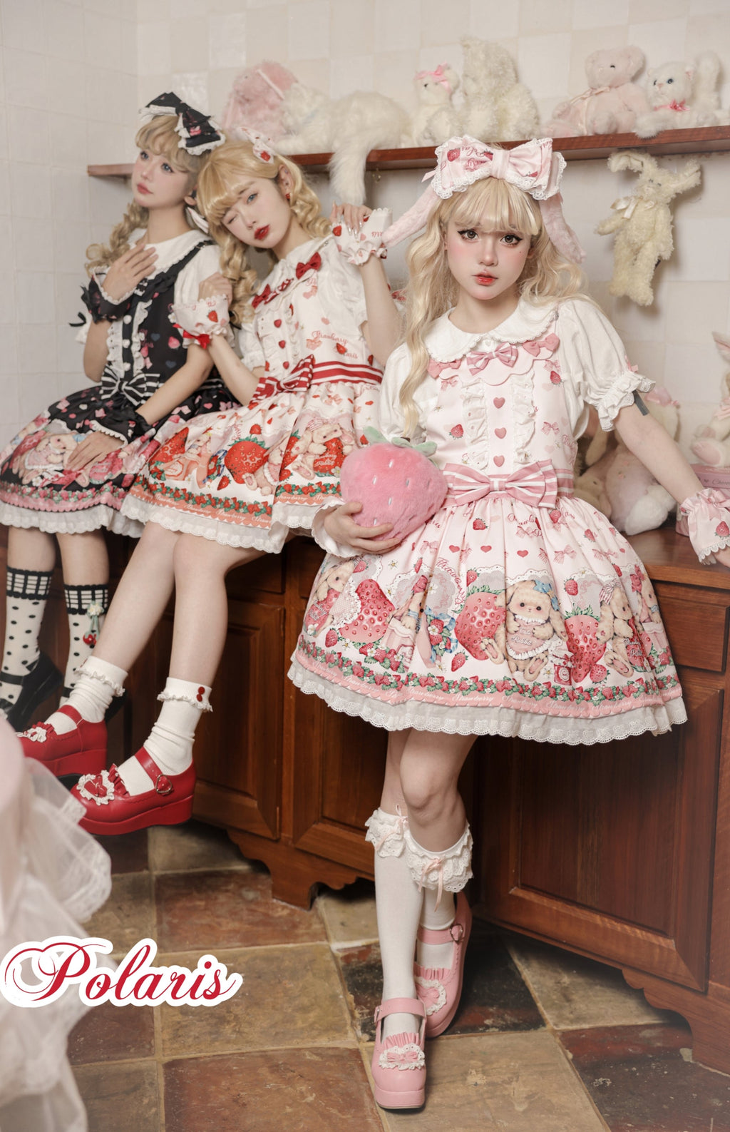 Rabbit Berry Gift Box - Sweet Lolita Salopette and Dress Set - image 1