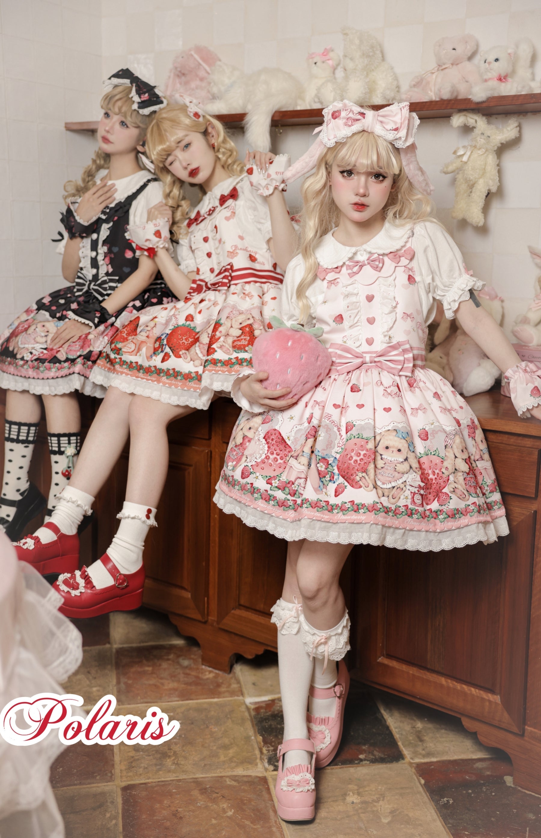 Rabbit Berry Gift Box - Sweet Lolita Salopette and Dress Set - image 1