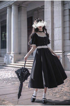 Thoughts - Vintage Black Lolita OP Dress with Square Neckline - image 34