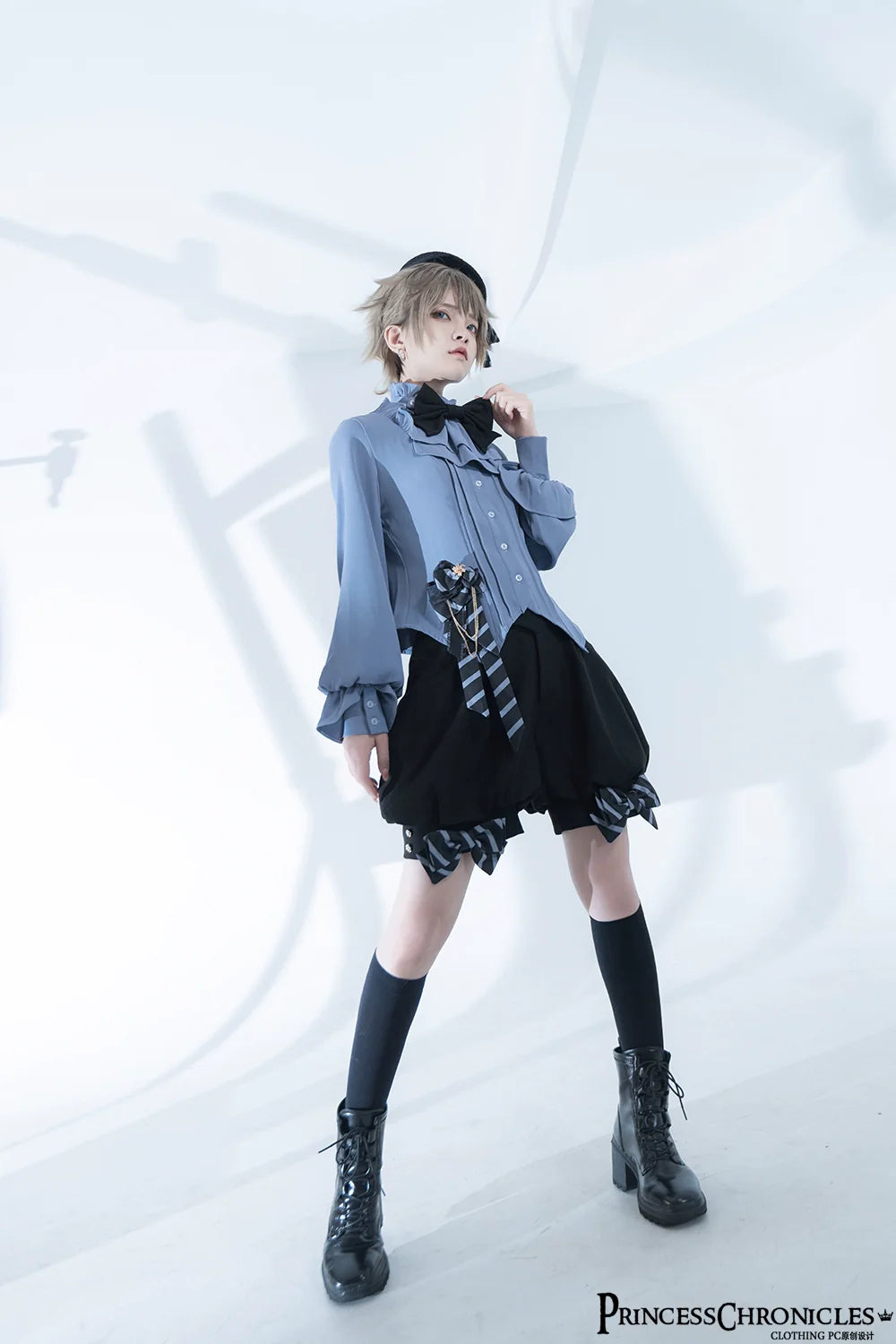 Narrative Rule - Ouji Lolita Shorts Set, Long Vest - image 4