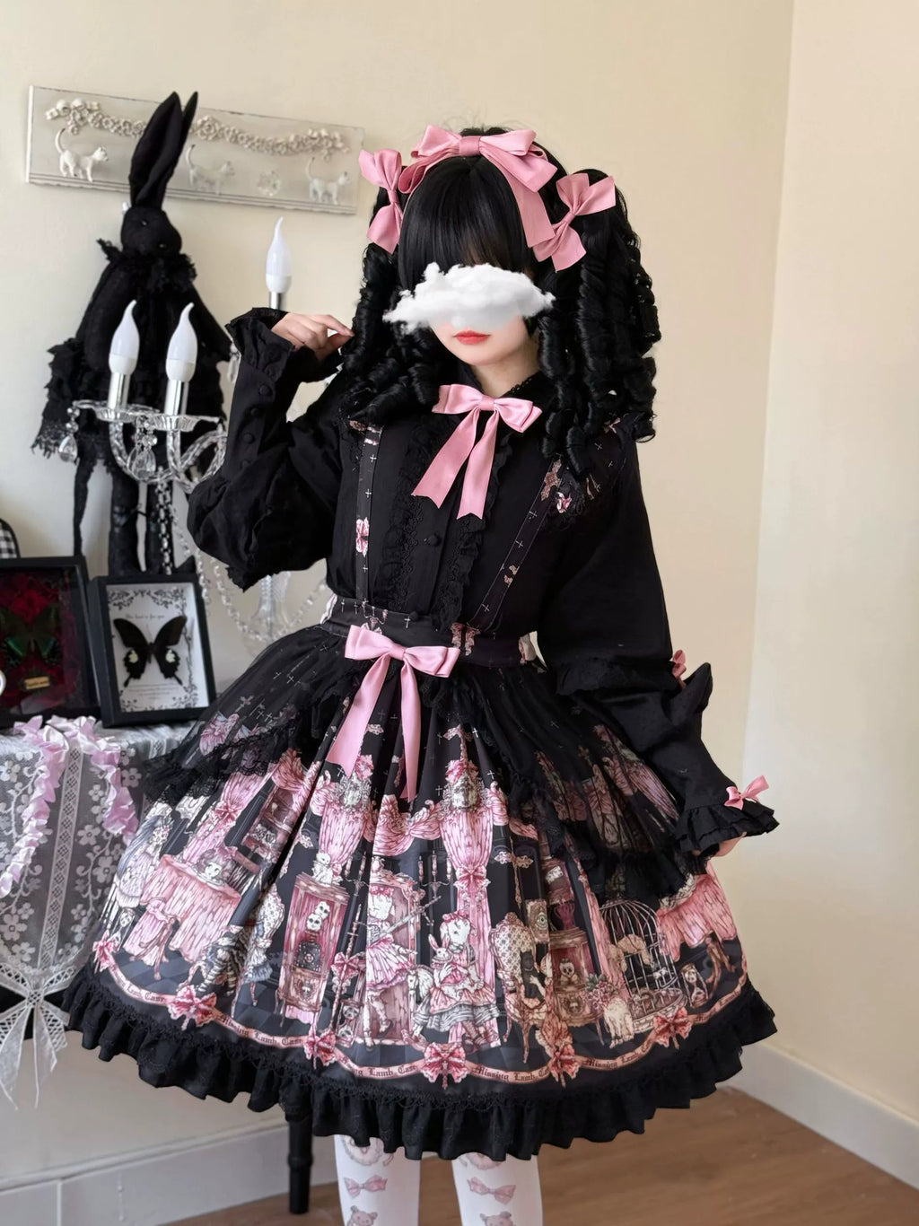 Missing Lamb Case - Gothic Lolita Dress Set with Sheep Prints - image 40