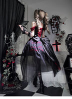 Eternal Thorn of the Dragonbone - Embroidered Gothic Lolita JSK Dress, Off-Shoulder and Accessories - image 2