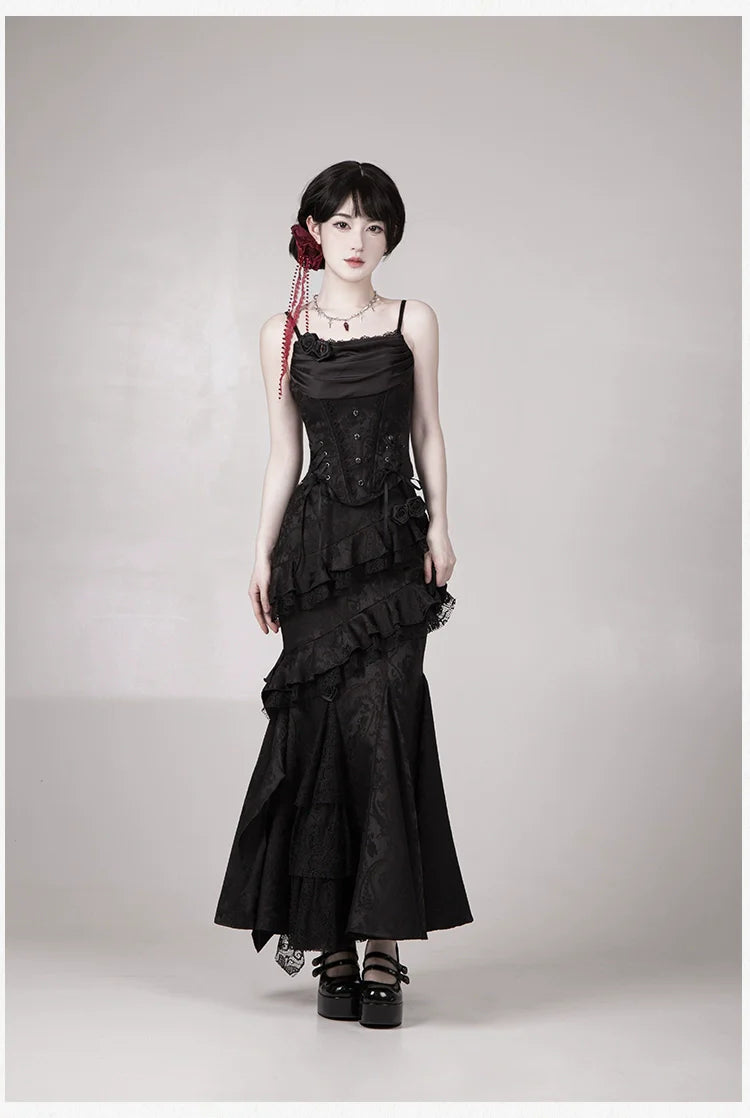 Twilight Witch-Inspired Black Gothic Lolita Skirt Set - image 67