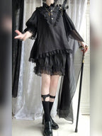 Black Moonlight - Ouji Lolita Chiffon Shirt Outfit Collection - image 2