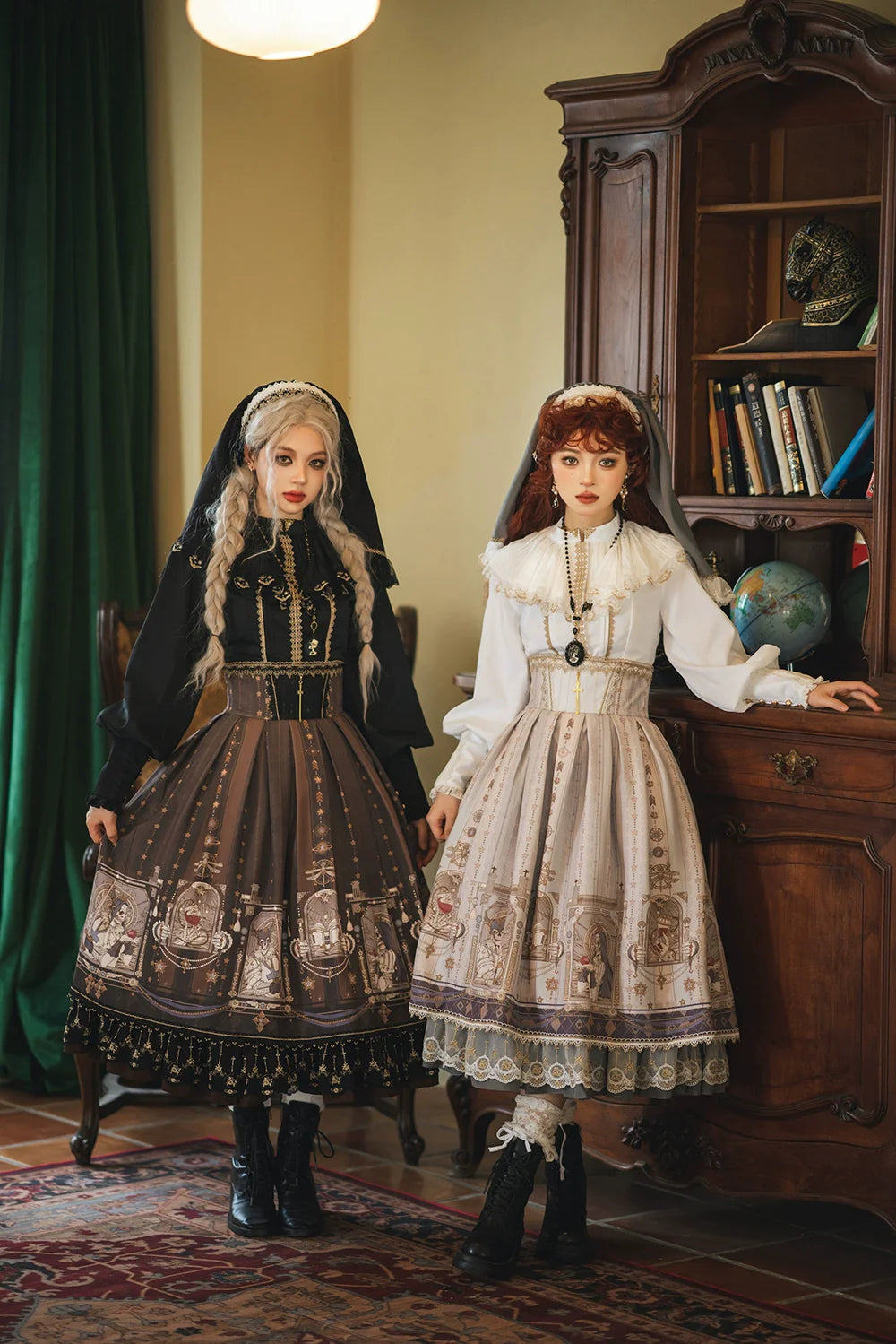 Demon Hunting Notes - Fishbone Gothic Lolita Skirt - image 10