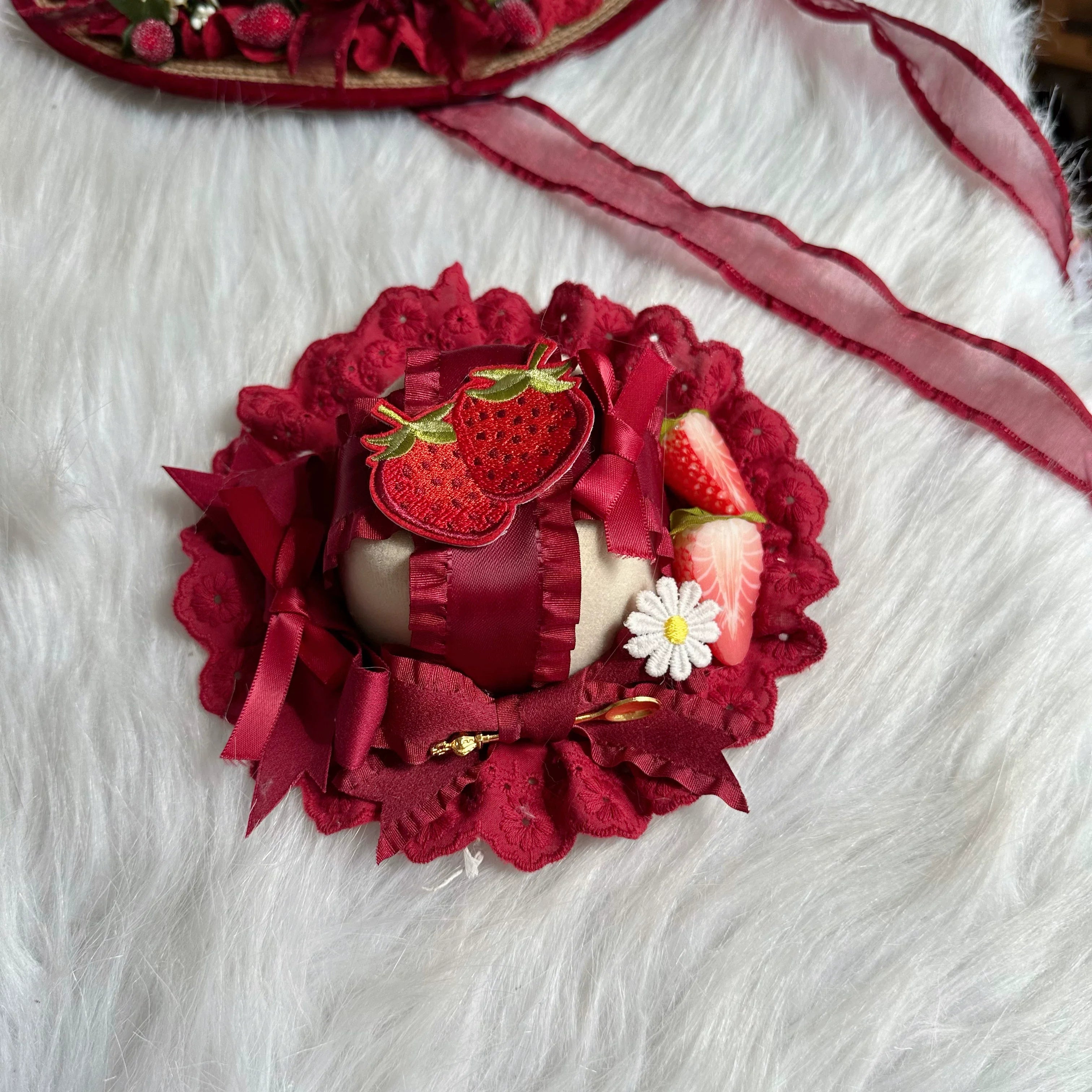Red Sweet Lolita Headdresses and Strawberry Accessories - image 4