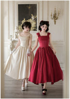 For Beloved - Classic Lolita Satin JSK Dress Set, Fishbone Waist - image 3