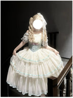 Sea Salt Soda - Classic Lolita Adjustable Corset JSK Dress, Tiered Tulle Hem - image 27