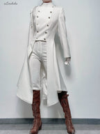 Eternal Moonlit Night - Ouji Lolita Coat, Double-Breasted High-Low Hem - image 18