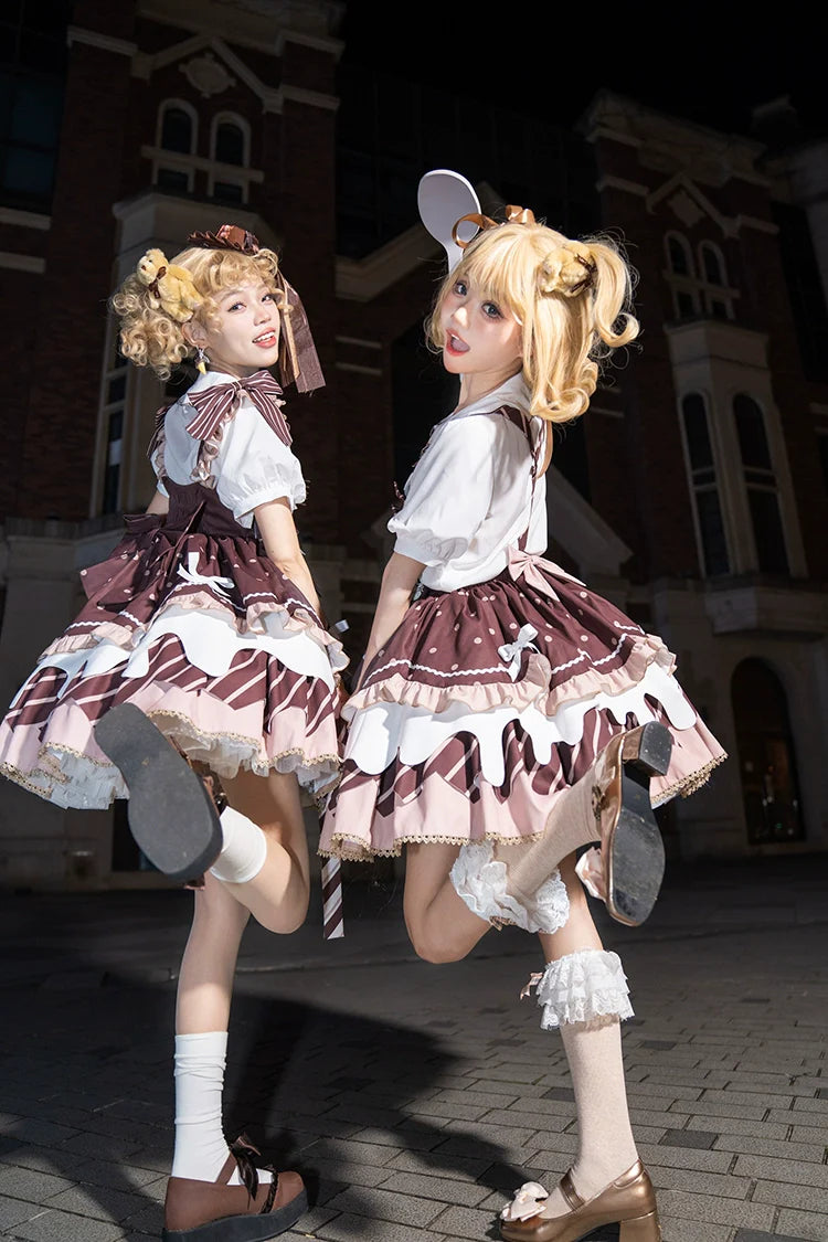 Chocolate Milk Pie - Sweet Lolita JSK Dress Summer Salopette - image 16