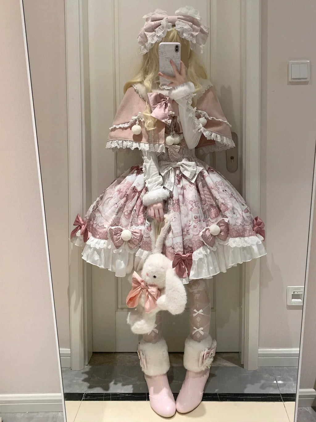 Dessert Catlets - Sweet Lolita JSK, Strawberry And Cat Prints - image 7