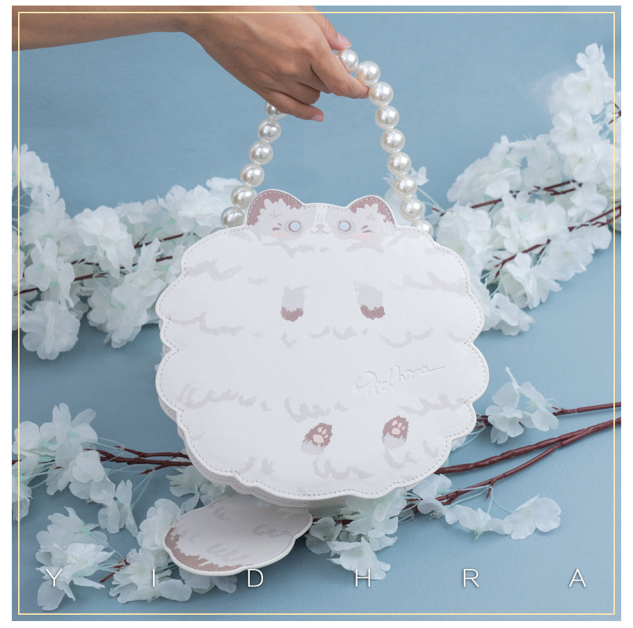 Printed Kawaii Cat Leather Shoulder Bag - image 25