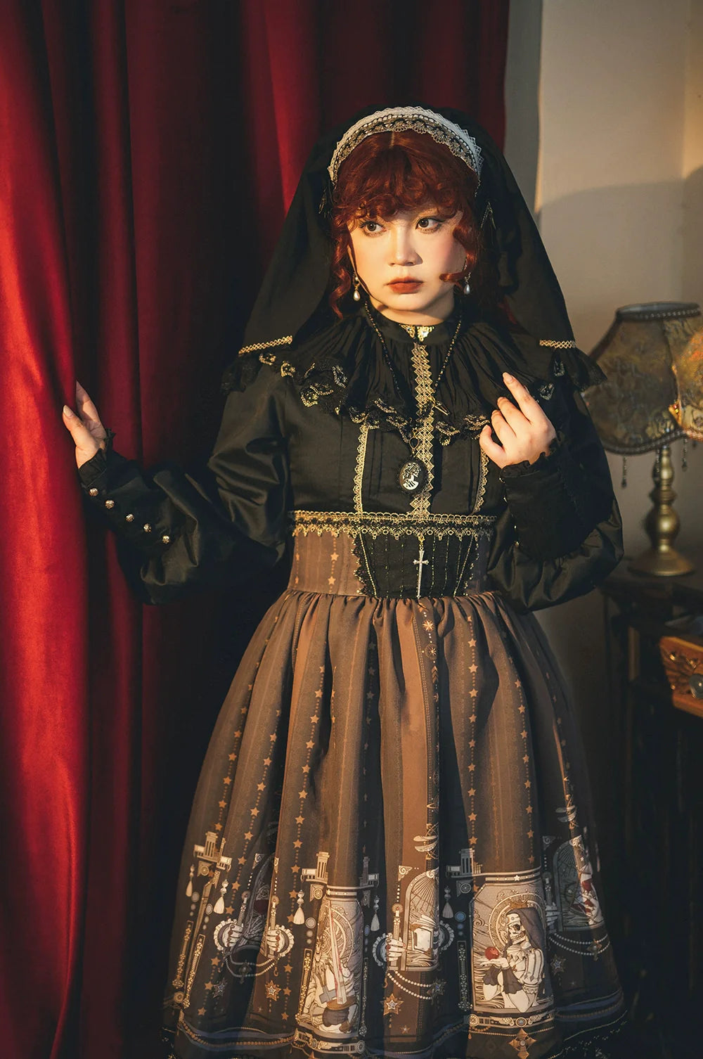 Demon Hunting Notes - Fishbone Gothic Lolita Skirt - image 34