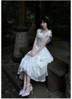 For Beloved - Classic Lolita Satin JSK Dress Set, Fishbone Waist - image 38