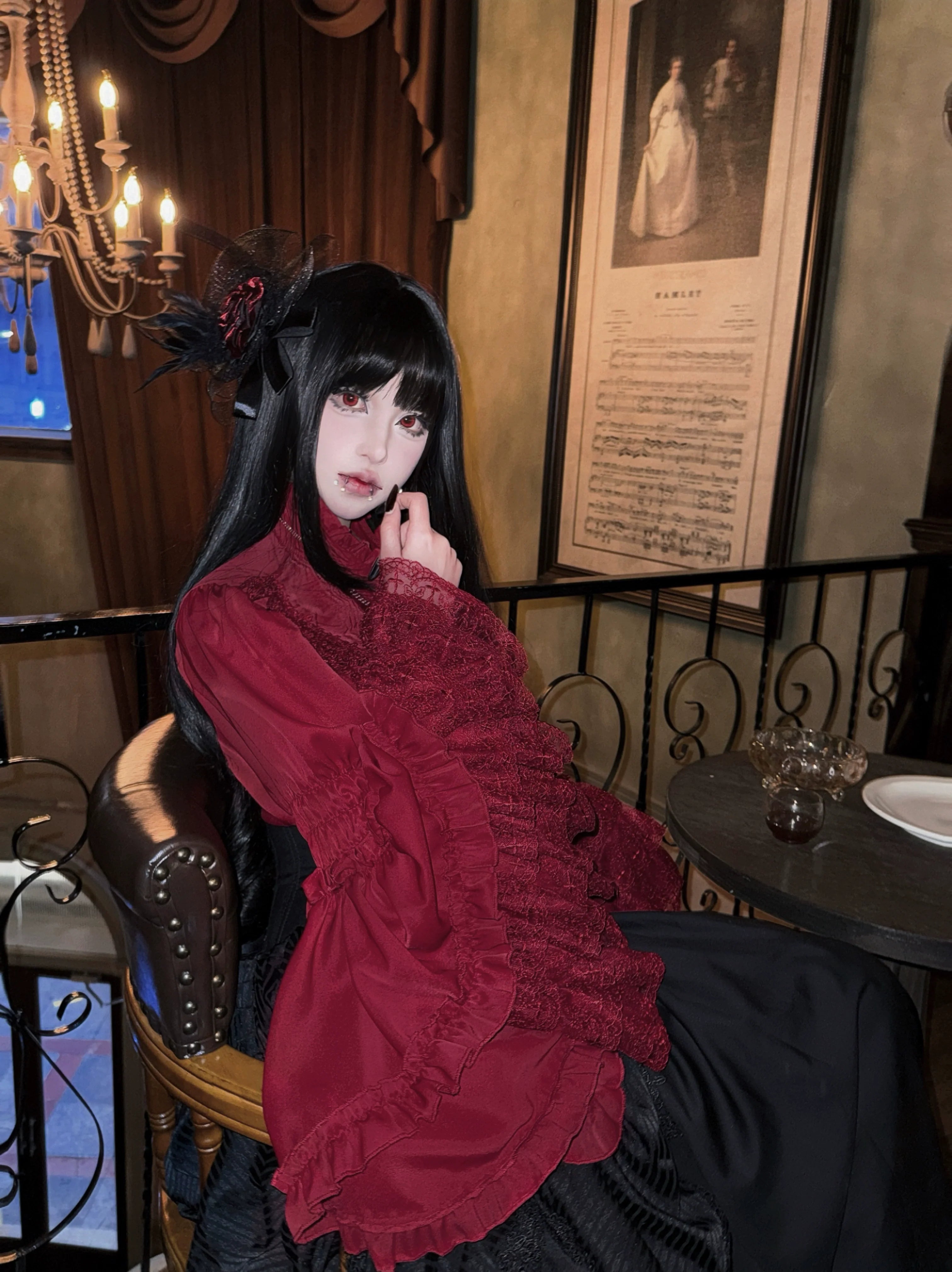 Gothic Lolita Blouse, Lace Hime-sleeve - image 11