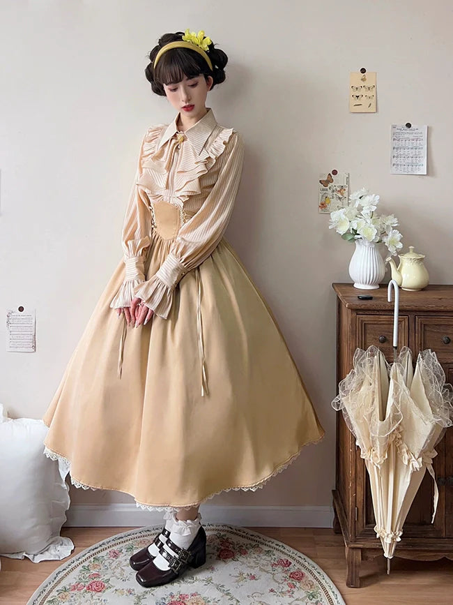 Astris - Classic Lolita SK Double-sided Wearing Fishbone Skirt - image 6