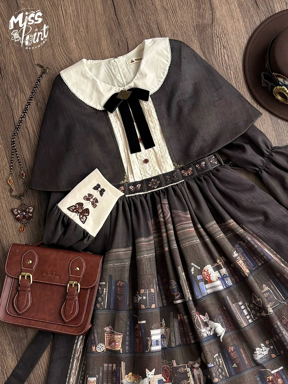 German Bookshelf - Classic Lolita OP Dress & Detachble Cape - image 34