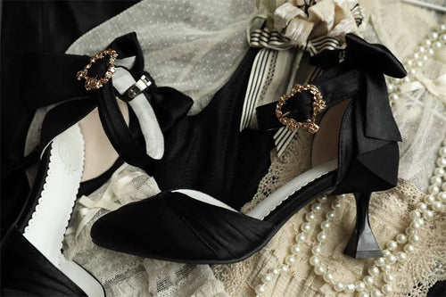 Coronation - Classic Lolita Wine Glass Heel Shoes with Detachable Bows - image 22