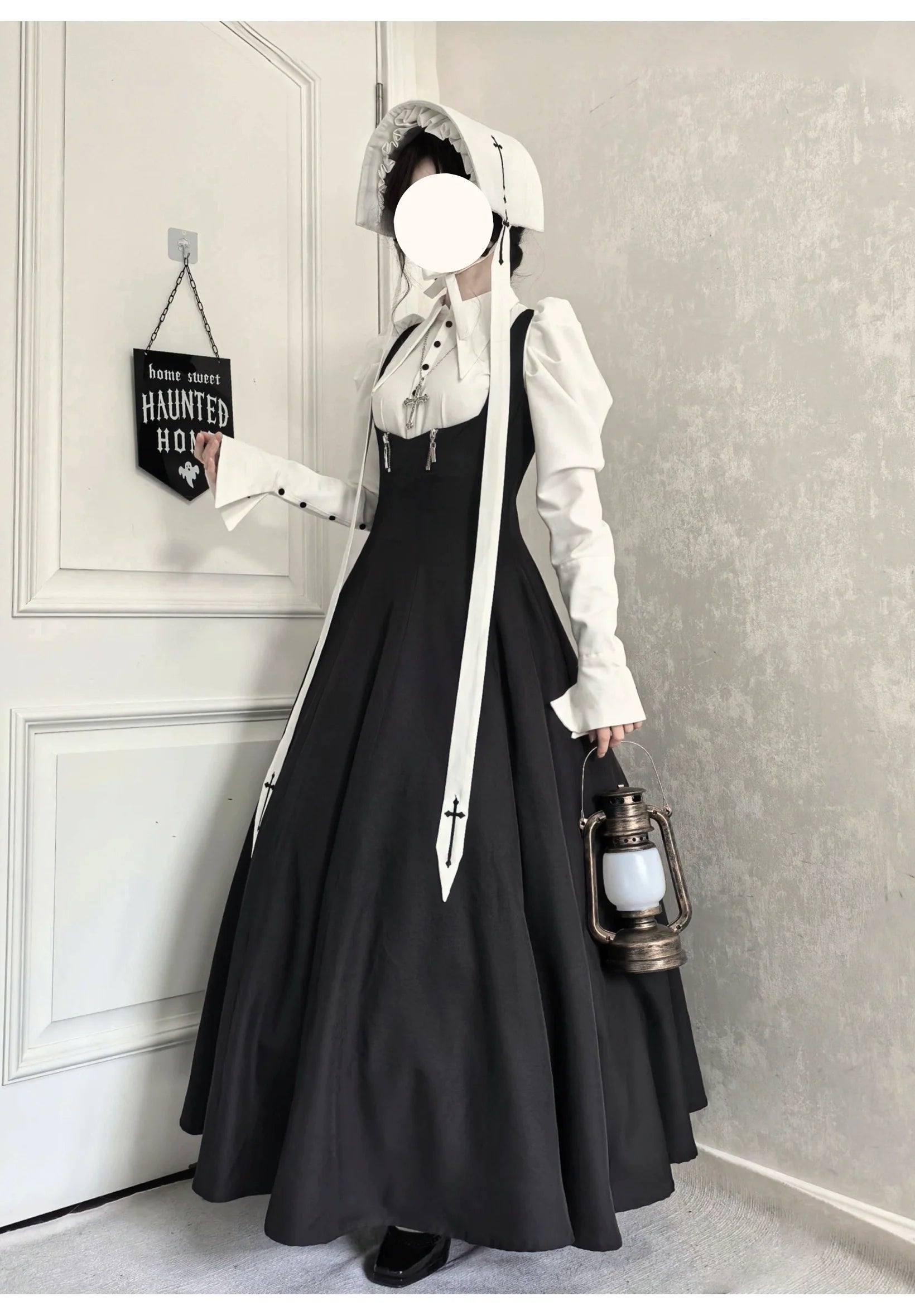 Gothic Lolita Bust-supporting JSK Set, Cross Embroidery - image 5