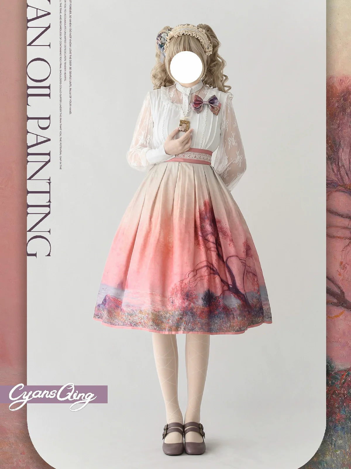 Oil Painting Collection - Elegant Lolita Skirt Printed SK - image 2
