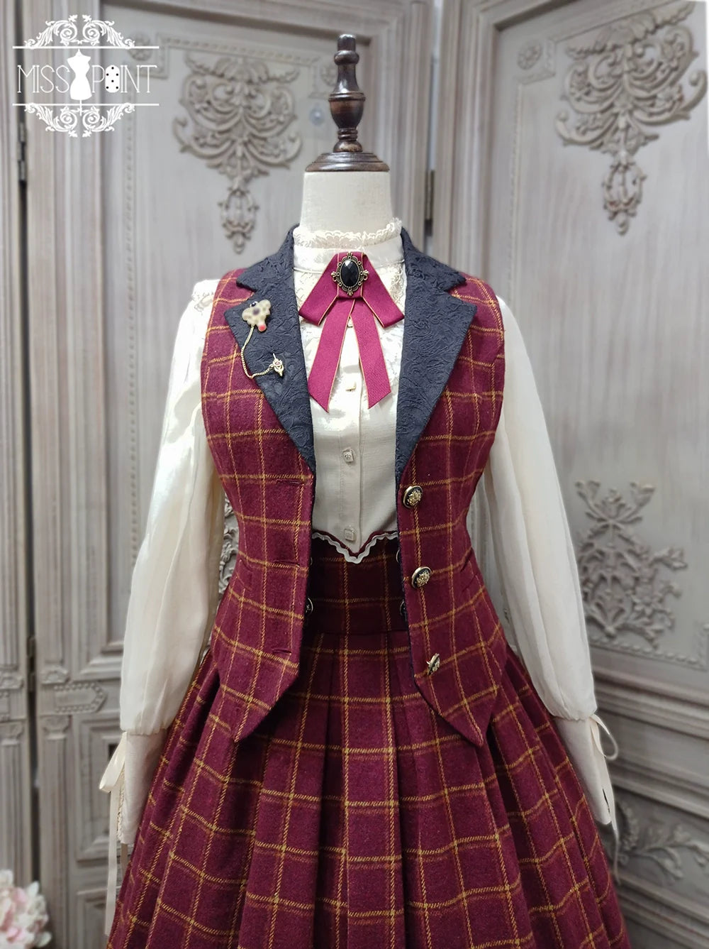 Rose - Elegant Lolita Fishbone Grid Skirt Customized - image 72