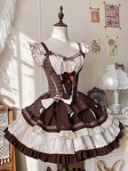 Mint Chocolate Frou Frou Brown Blue Bustle Petticoat JSK KC Sweet Lolita Dress and Accessories - image 7
