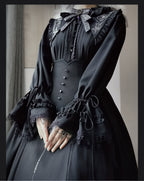 Witch Notes - Gothic Lolita Embroidered Dress Suit, Cross and Rose Print - image 21