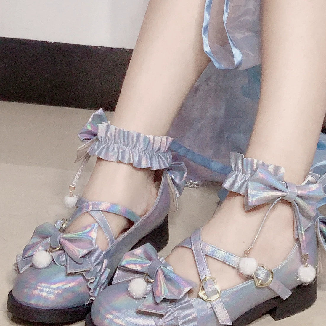 Fairy Godmothe - Preppy Style Flat Shoes Mid Heel Round Toe Lolita Shoes - image 31
