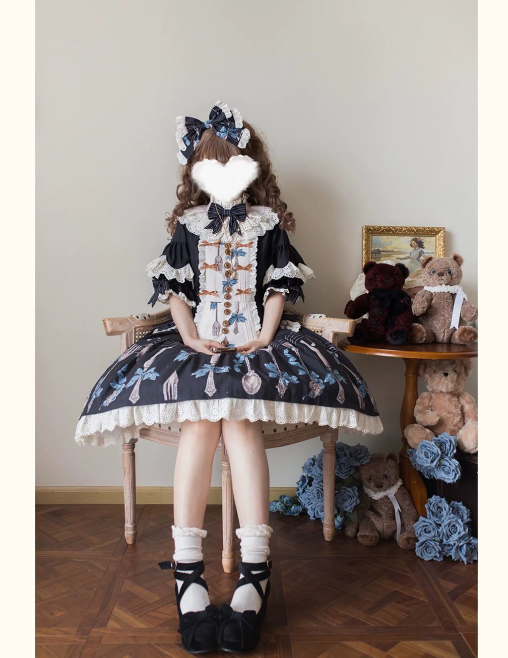 Witch's Banquet - Printed Doll-like Sweet Lolita OP, Apron-like Front and Accessories - image 13