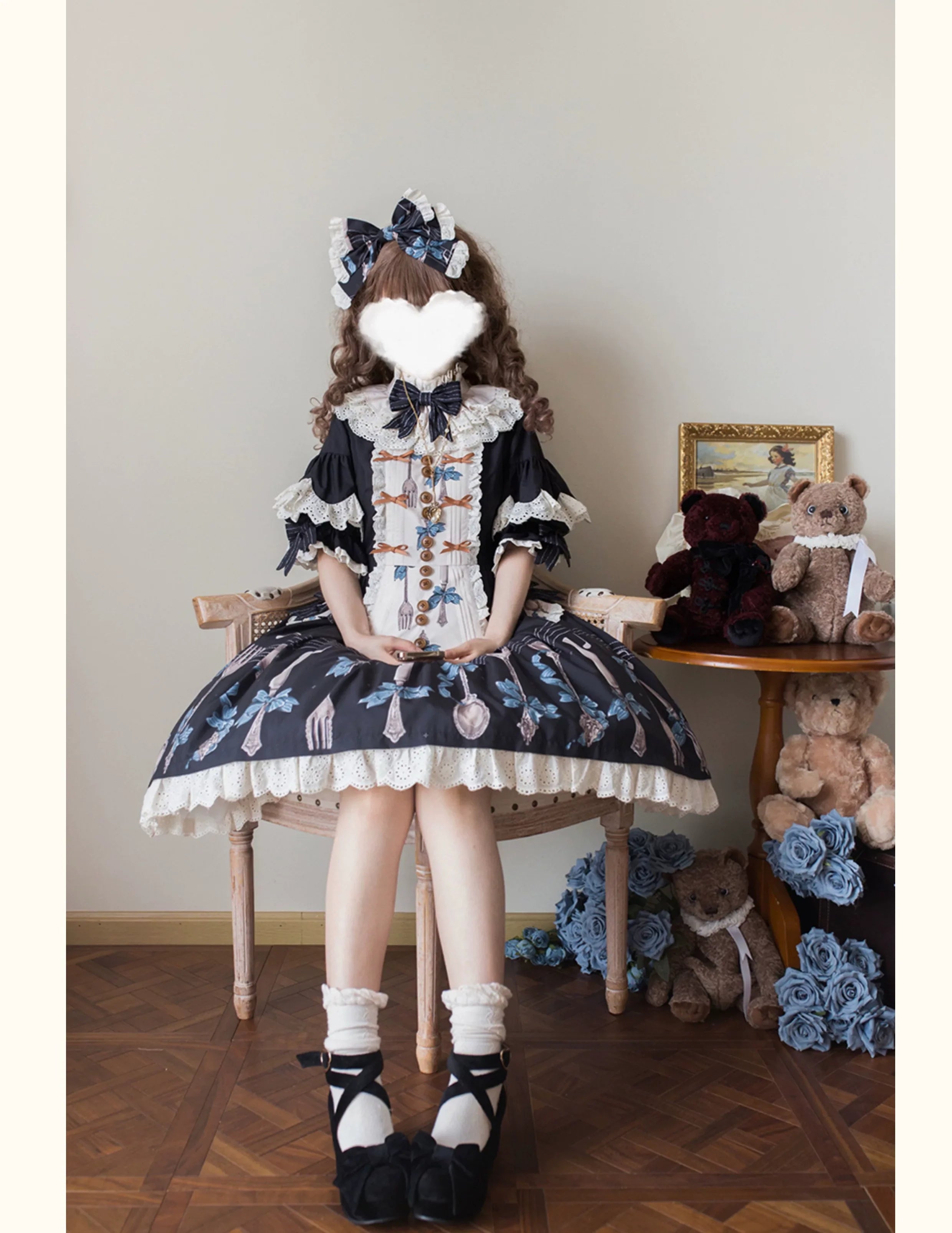 Witch's Banquet - Printed Doll-like Sweet Lolita OP, Apron-like Front and Accessories - image 13
