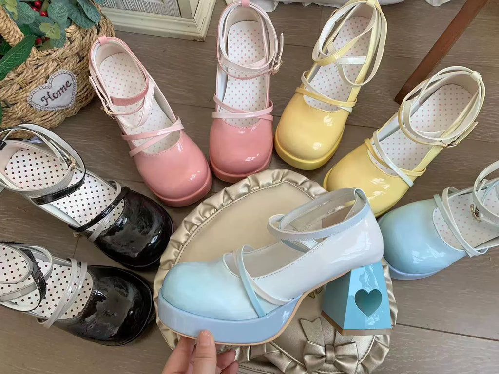 Heart Function - Sweet Lolita Shoes Gradient Color High Heels - image 16