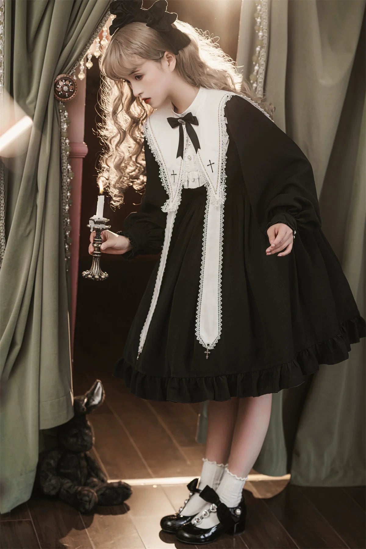 Black Nun - Gothic Lolita OP Dress - image 14