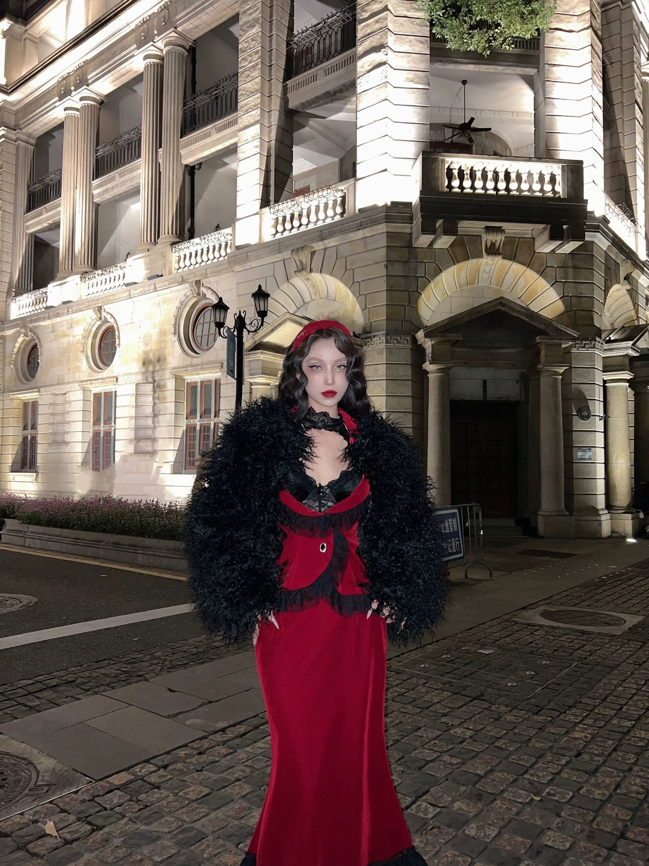 Poisonous Apple - Burgundy Lolita Jacket and Fishtail Skirt Options - image 4