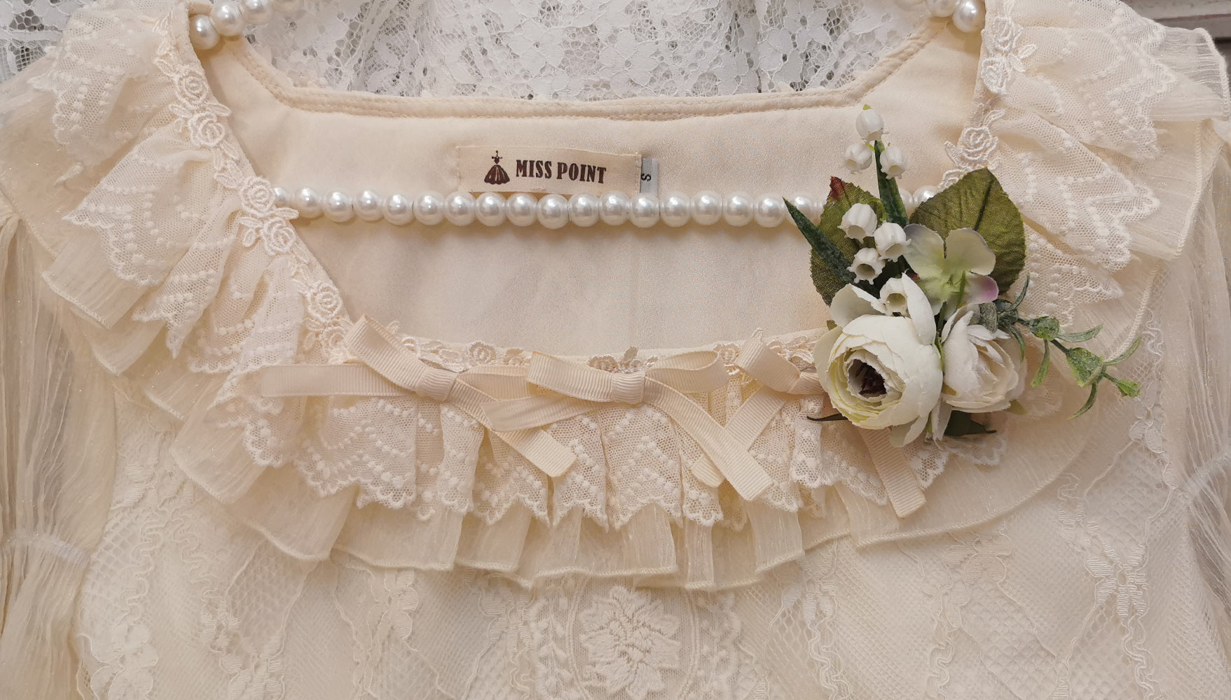 Sally's Garden - Lolita Flower Bow Lace Necklace - image 24
