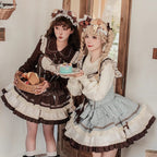 Mint Chocolate Frou Frou Brown Blue Bustle Petticoat JSK KC Sweet Lolita Dress and Accessories - image 3
