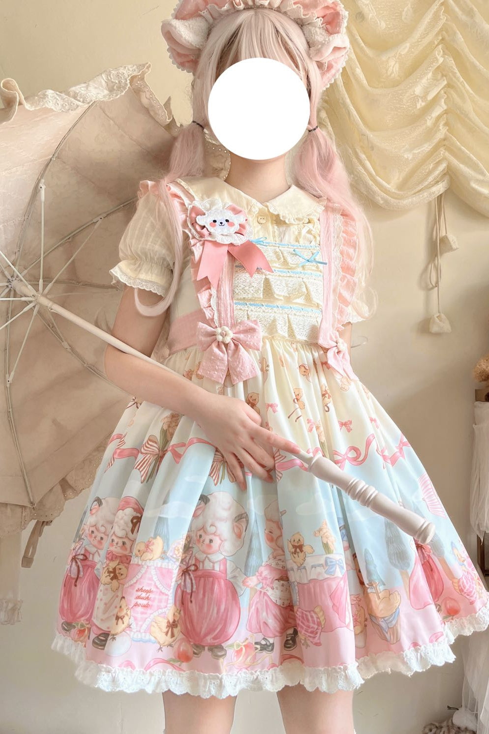 Sheep Pattern Waltz Princess Lolita JSK Salopette - image 3