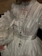 Ghost Orchid - Gothic Lolita OP Dress, Embroidered Cross - image 24
