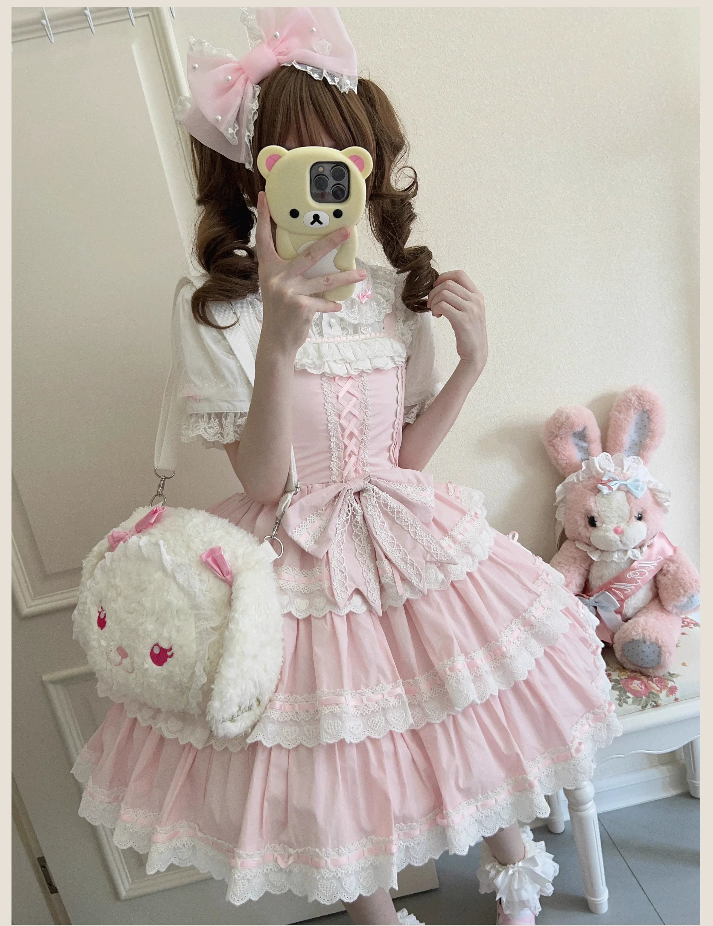 Otome Heart Cotton Old School Lolita JSK Dress Suit and Accessories - image 6